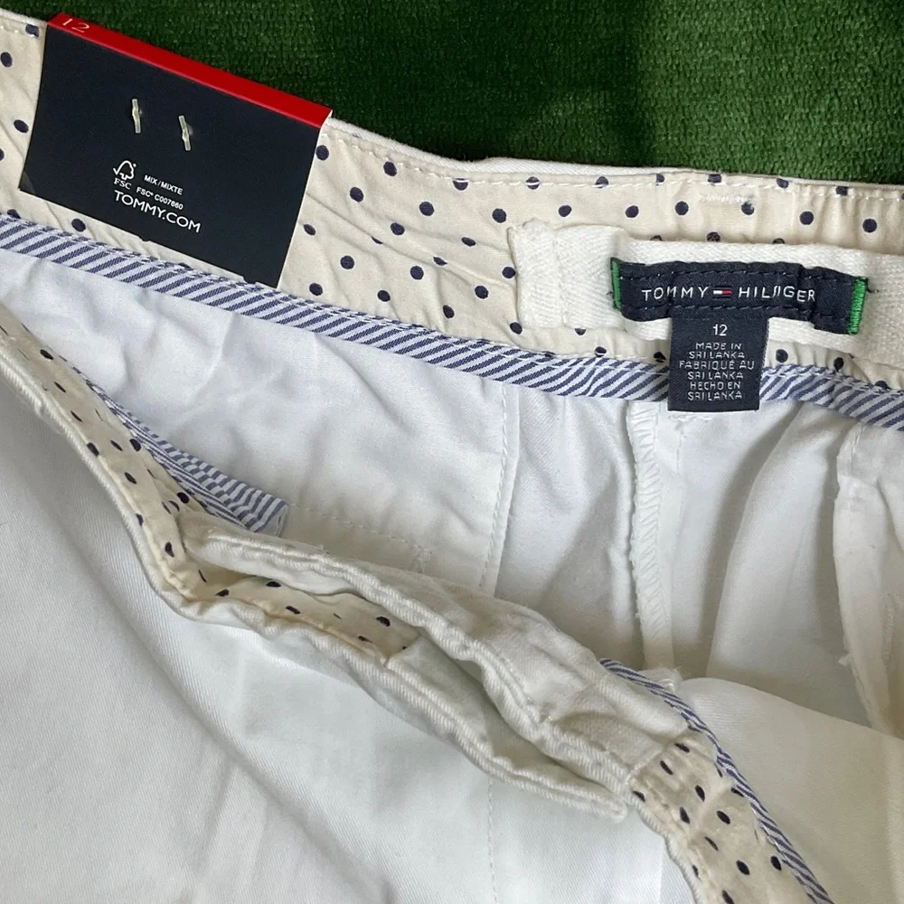 Tommy Hilfiger White Flat Front Shorts